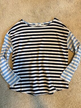 Vineyard Vines Striped Navy, White & Light Blue Long Sleeve Top